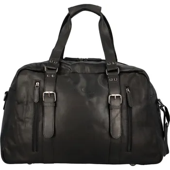 Kabelka Luxusní cestovní kožená taška Greenwood travel Sam, černá