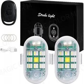 Žárovka 2x - LED Stroboskopické světlo - Auto Moto Dron - Dálkové ovládání