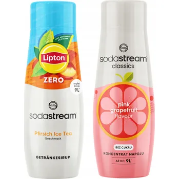 Sirup pro výrobník sody 2x Sirup SodaStream Lipton Ice Tea Peach Zero Bez Cukru + Grapefruitová šťáva
