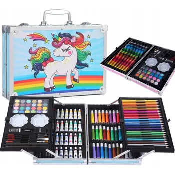 Výtvarná sada SADA NA MALOVÁNÍ PRO DĚTI DÍVKY UMĚLECKÝ VÝTVARNÝ KUFR