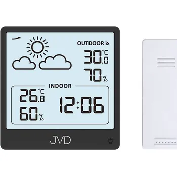 Budík Budík do sítě JVD SB3347.2 digitální, černá čísla