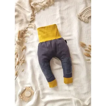 POLEZU+ Protiskluzové kalhoty - HOŘČICOVÁ (Protiskluzové dětské tepláky)