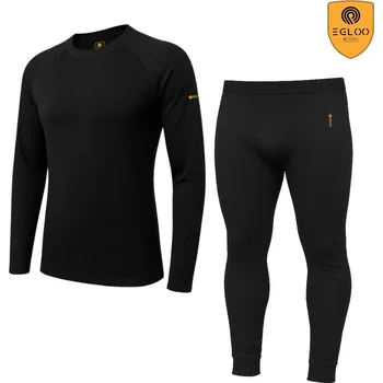 EGLOO MERINO DF MID SET pánské triko dl.rukáv+spodky, černá
