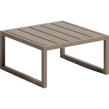 Zahradní stůl Hnědo zelený kovový zahradní stolek Kave Home Comova 60 x 60 cm