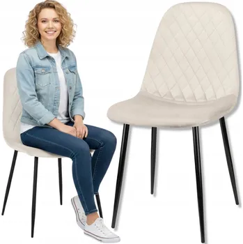 Jídelní židle Židle Szchara béžový velur 1 ks