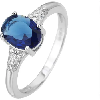 Prsten Bealio BEALIO Stříbrný prsten OVÁL safír Velikost prstenu: 60 03-08305-2712