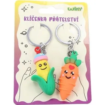 Klíčenka kukuřice a mrkev - 2 ks (Přívěsek na klíče zelenina - 2 ks)