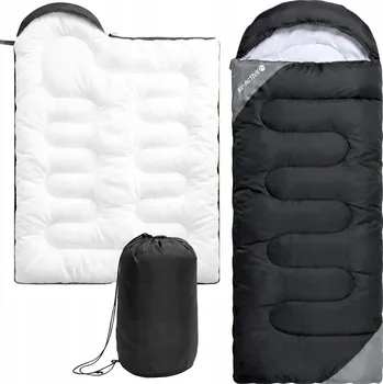 Spacák Turistický spacák syntetický černý 210 cm s kapucí, obal