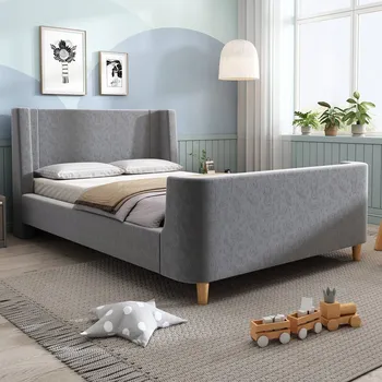 Postel Dětská postel Čalouněná postel Jednolůžko 90x200cm černá