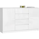 Komoda Akord Bílá MDF 2D 4SZ Lesk 160x40x99 cm