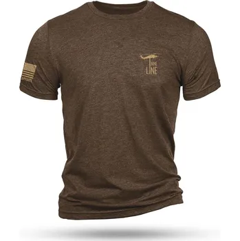 Pánské tričko Nine Line® Tričko Tan Dropline Logo Nine Line®, Barva: Hnědá, Velikost: S