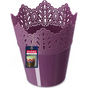 Květináč Fialový plast Květináč Kadax 12 cm x 12 x 11,5 cm