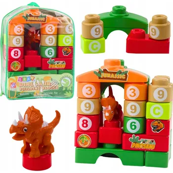 ostatní stavebnice Vzdělávací Stavebnice v batohu Dinosauři Čísla Písmena 26 dílů