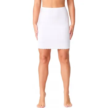 Dámská sukně Spodnička pod šaty s krajkou, viskózová sukně BLV50-257 Bílá XXL