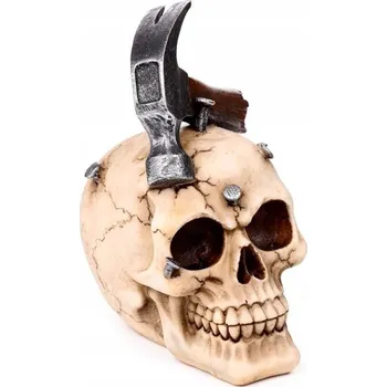 Obraz Lebka s kladivem a hřebíky - lebka 18 cm