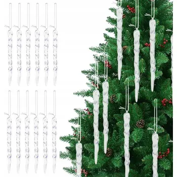 Vánoční dekorace Rampouchy 13 cm 12 ks