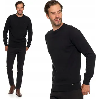 Pánský svetr Pánský bavlněný svetr elegantní klasický černý módní bavlna MORAJ 3XL