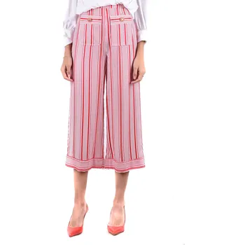 Dámské oblečení Elisabetta Franchi pruhované kalhoty Elisabetta Franchi bílá | červená 3487482