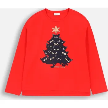 Chlapecké tričko Vánoční tričko pro děti červené se stromečkem 098 Coccodrillo ZC4