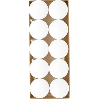 Vánoční ozdoba UH Set 10 koulí bílých hedvábných, 6cm