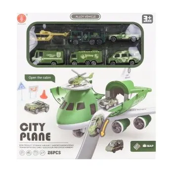 autíčko Lampička Letadlo vojenské s autíčky