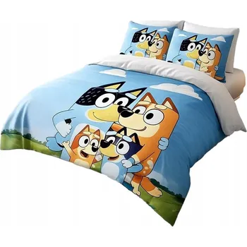 Povlečení Pościel 140x200 Bluey Bandit Chilli Bingo Blue oboustranné