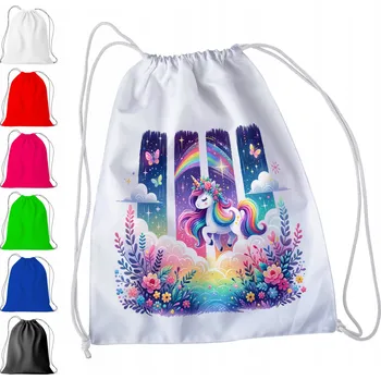 Obraz BÍLÝ SÁČEK DO ŠKOLKY, ŠKOLY, NA TV – JEDNOROŽEC UNICORN