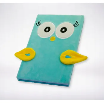 Blok Flexio Blok A5, linka, 80 listů, samet+přišité doplňky - sova