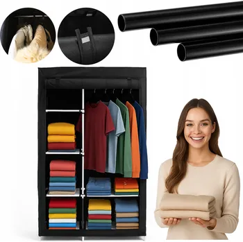 Šatní skříň Skříň Aptel DA567A 103 x 164 x 42 cm černá