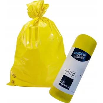 Pytle na odpadky PYTLE NA ODPAD VELMI ODOLNÉ ŽLUTÉ, PEVNÉ "CLEAN" 110L, 20ks/role