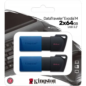 USB flash disk USB flash disk Kingston DataTraveler Exodia M 64 GB USB 3.0, USB 3.1, USB 3.2 černý