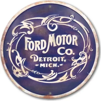 Plechová cedule D.E. metal signs Plechová cedule Ford Mustang Co Historic logo round 30 cm