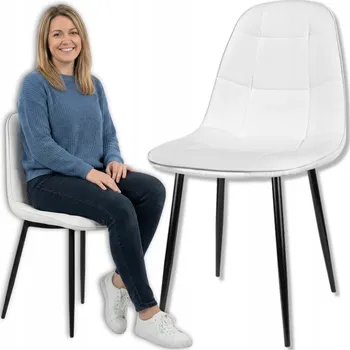 Jídelní židle Židle Szchara bílá umělá kůže 1 ks