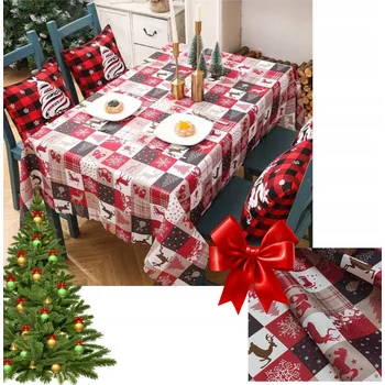 ubrus UBRUS VODĚODPUDIVÝ NA VÁNOČNÍ STŮL 150x180 CM VÁNOČNÍ MOTIV