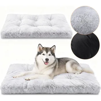 Pelíšek pro psa Pelíšek šedý, měkký, plyšový potah podložka, 122x74x10 cm, Nobleza