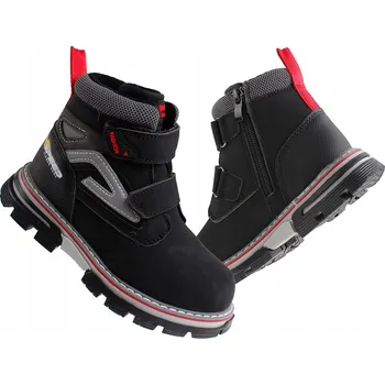 Dámské kozačky Linshi dětské kozačky z nubuku černé barvy, velikost 29