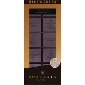 Čokoláda 70% hořká čokoláda s mořskou solí 100g SOKOLATA AGAPITOS