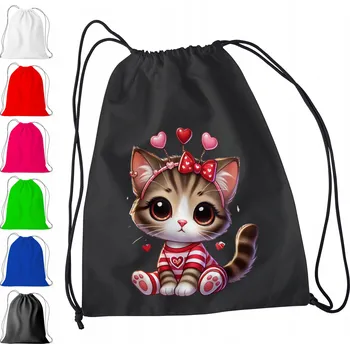 Obraz ČERNÝ VAK DO ŠKOLKY, ŠKOLY, NA TV - S KOČKOU / KOŤÁTKEM