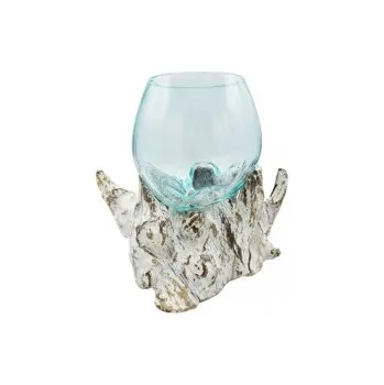 Skleněná dekorace na vymývaném dřevě - střední bez výbavy