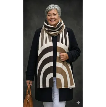 Šála Elegantní hřejivá šála hnědá