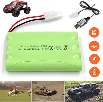 IP kamera BATERIE 9,6V 2400MAH AKUMULÁTOR NI-MH AA S KABELEM PRO NABÍJENÍ, RC TRUCK