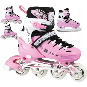 Kolečkové brusle Brusle 2v1 4v1 Nils Extreme NH10905 růžové vel. 39-42