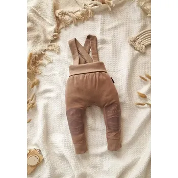 POLEZU+ Protiskluzové kalhoty s kšandami 2v1 - BÉŽOVÁ (Protiskluzové dětské kalhoty s kšandami)