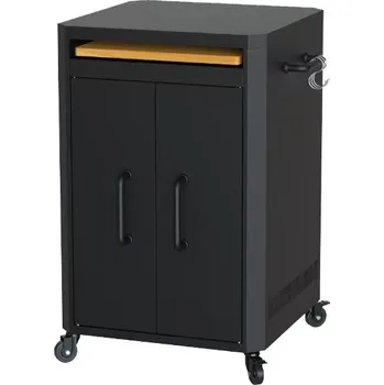 Pec na pizzu Stůl pod pec na pizzu Le Feu černý ocelový s výsuvným prkénkem na krájení