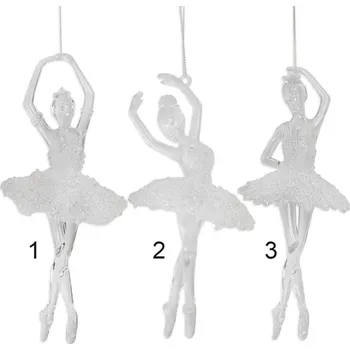 Vánoční dekorace UH Baletka závěs pvc 16cm čirá mix