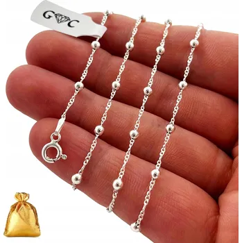 Řetízek STŘÍBRNÝ ŘETÍZEK DÁMSKÝ SINGAPUR S KULIČKAMI NASTAVITELNÝ CHOKER ZNAČKY 925