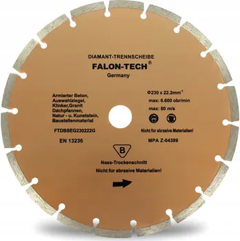 Řezný kotouč DIAMANTOVÝ KOTOUČ 230 x 22,2 SEGMENT FALON TECH