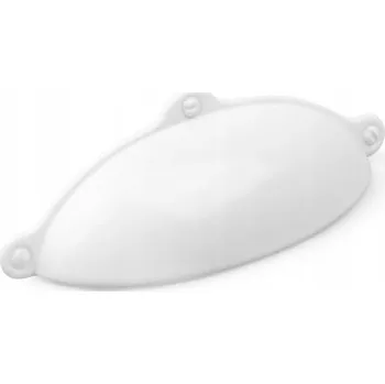 Nábytkové kování Nábytková úchytka mušle BÍLÁ RETRO UM-049 d-64