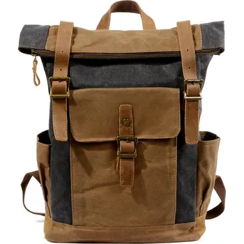 TopMode Retro rolovací plátěný batoh 474580