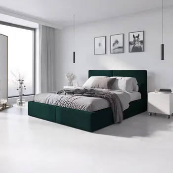 Postel SMB Čalouněná postel s úložným prostorem HILARY 2, 160x200 cm Barva: TRINITY 28 (tmavě zelená)